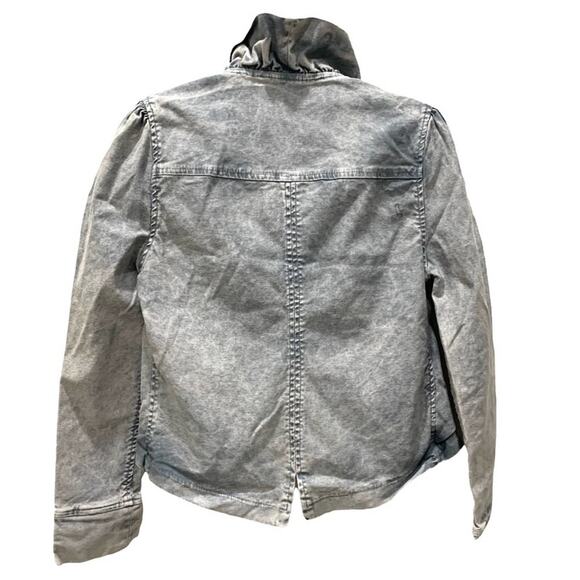 LA Made women’s jacket ruffled jean size L tie dye vintage look - Picture 4 of 8